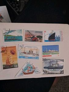 Vintage Ship Stamp Collection