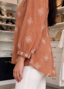 Boho Embroidered Kurta short Top