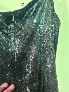 Sparkling Emerald Sequin Party Dress