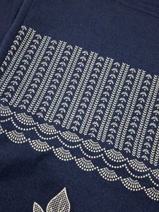 Navy Blue Floral Print Tunic Top