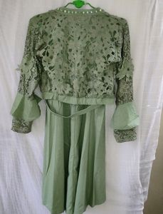 Sage Green Lace Bolero Dress Set