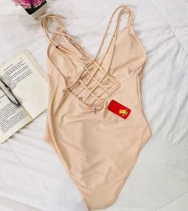 Elegant Peach One-Piece Swimsuit
