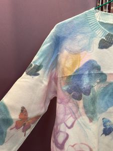Butterfly Print Knit Sweater