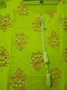 Elegant Green Printed floral sequins Kurta