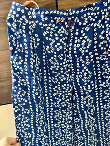 💙 Blue Print High-Waist Wide-Leg Palazzo Pants