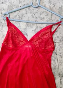 Red Satin two piece nighty