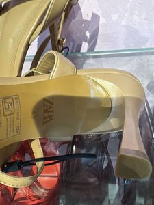 Stylish Beige Block Heels