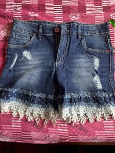 Denim Shorts with lace