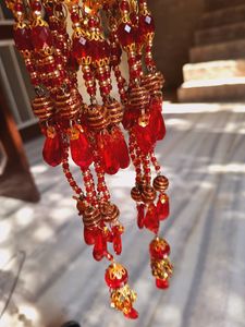 Combo Of Red Kalire With Hathfool And Mang Tika