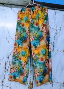 Vibrant Floral Print Palazzo Pants
