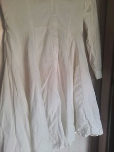 White Midi Shirt Dress For Women