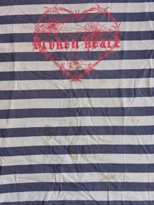 Striped Heart Graphic T-Shirt