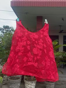 Red Floral Lace Blouse