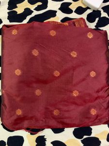 Elegant Red Brocade Silk Saree