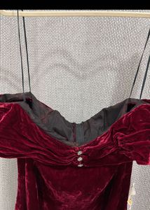 Elegant Velvet Off-Shoulder Gown