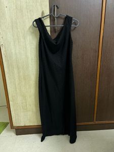 Mango Boat Neck Textured Bodycon Midi D