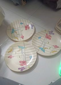Set of 3 Floral Dinner Plates