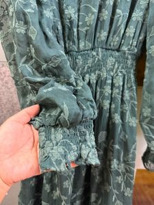 Forever New Green Embroidered Dress