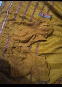 Elegant Mustard Yellow Saree heavy party sare