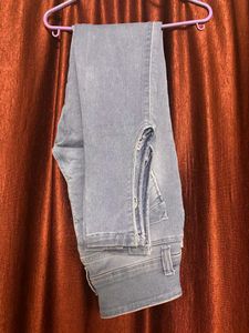 Light Wash Denim Jeans with Side Slits