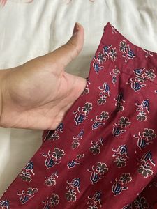 Maroon Printed cotton Palazzos