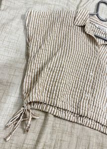 Striped Drawstring Shirt
