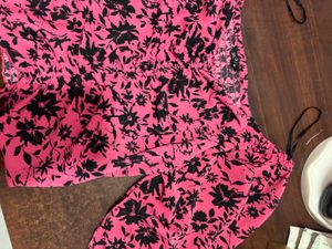 Pink Floral Off-Shoulder Ruched Top