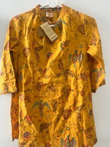 Vibrant Yellow Floral Print Kurta