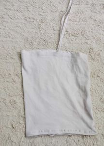 White Halter Neck Tube Top