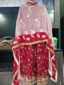 Designer Gold Gotta patti work kurta Dupatta set