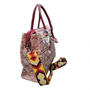 Stylish Textured Tote Bag with Scarf Accent
