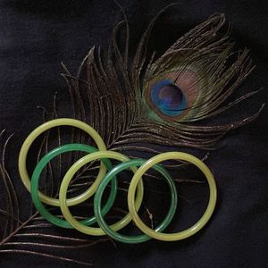 Set of 5 Green Bangles (Light&Dark)