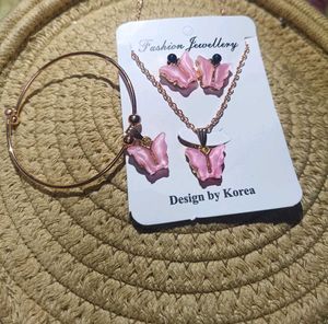 Charming Butterfly Jewelry Set - Necklace, Earring