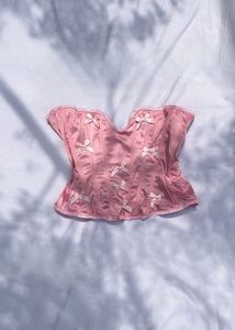 Pink Corset Top with Bows