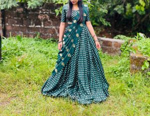 Green Lehenga Choli Set lehanga skirt