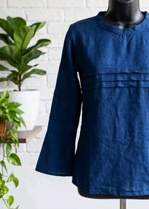 Elegant Blue Linen top