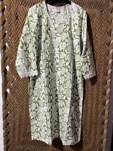 Green Floral Print Kurta