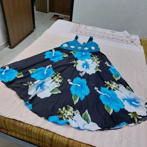 Floral Print Crochet Dress