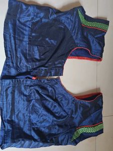 Stylish Blue Silk Blouse