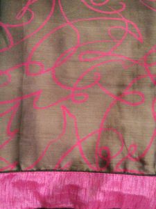 Elegant Brown Saree with Pink Border