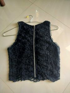 Chic Black Lace Crop Top