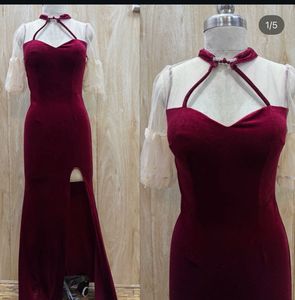 Elegant Velvet Evening Gown
