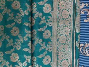 Elegant Teal Banarasi Silk Saree