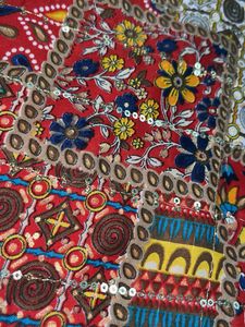 Vibrant Red suit unstitched material