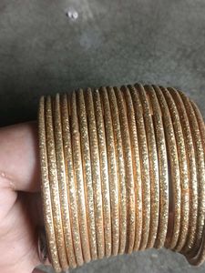 Set of Golden Glitter Bangles