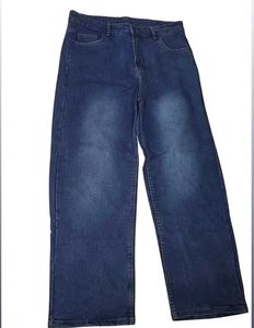 Classic Blue Wash Wide Leg Jeans