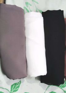 Set of 3 hijab (Grey, White, Black)