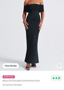 Elegant Black Off-Shoulder Maxi Dress