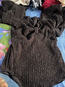 Chic Textured Off-Shoulder Top