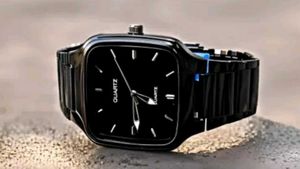 Stylish Black Square Dial Watch